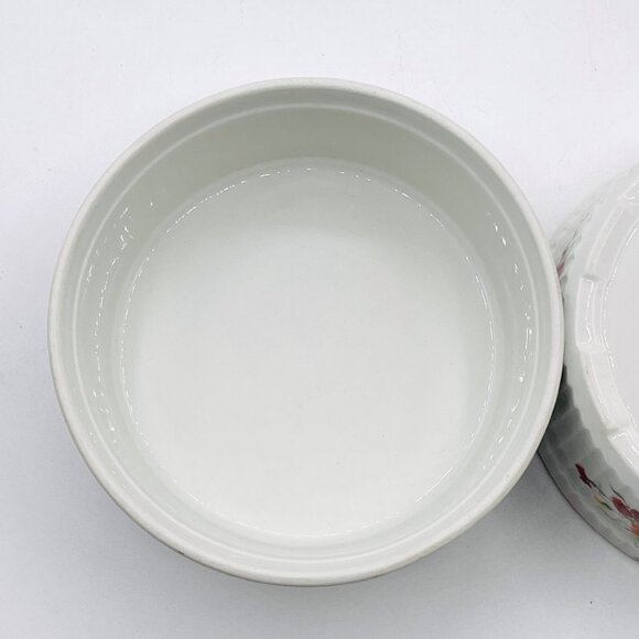 Apilco Porcelain France Quiche Baker Ribbed Floral Baking Dish Pottery Qty 2 - Picture 5 of 5